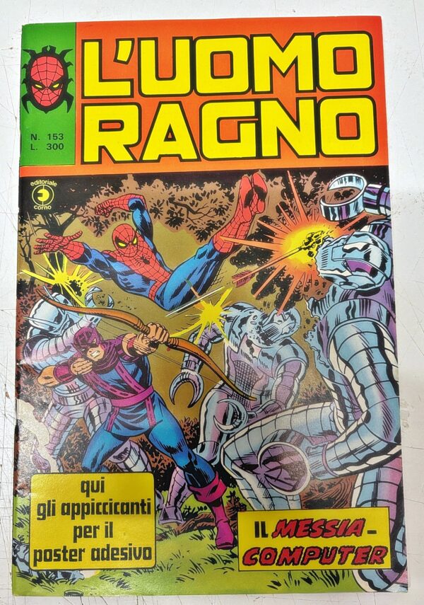 Uomo Ragno corno n. 153 con adesivi