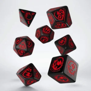 Set di Dadi Draghi RPG Nero e Rosso Gioco di Ruolo Giochi Q-WORKSHOP Dnd Roll