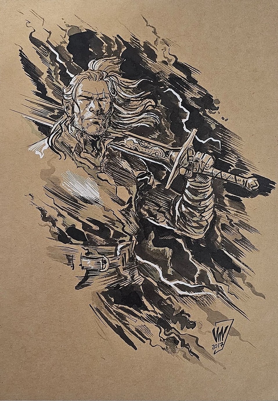 Dragonero Ian Aranill disegno originale di Vincenzo Ricciardi 2017