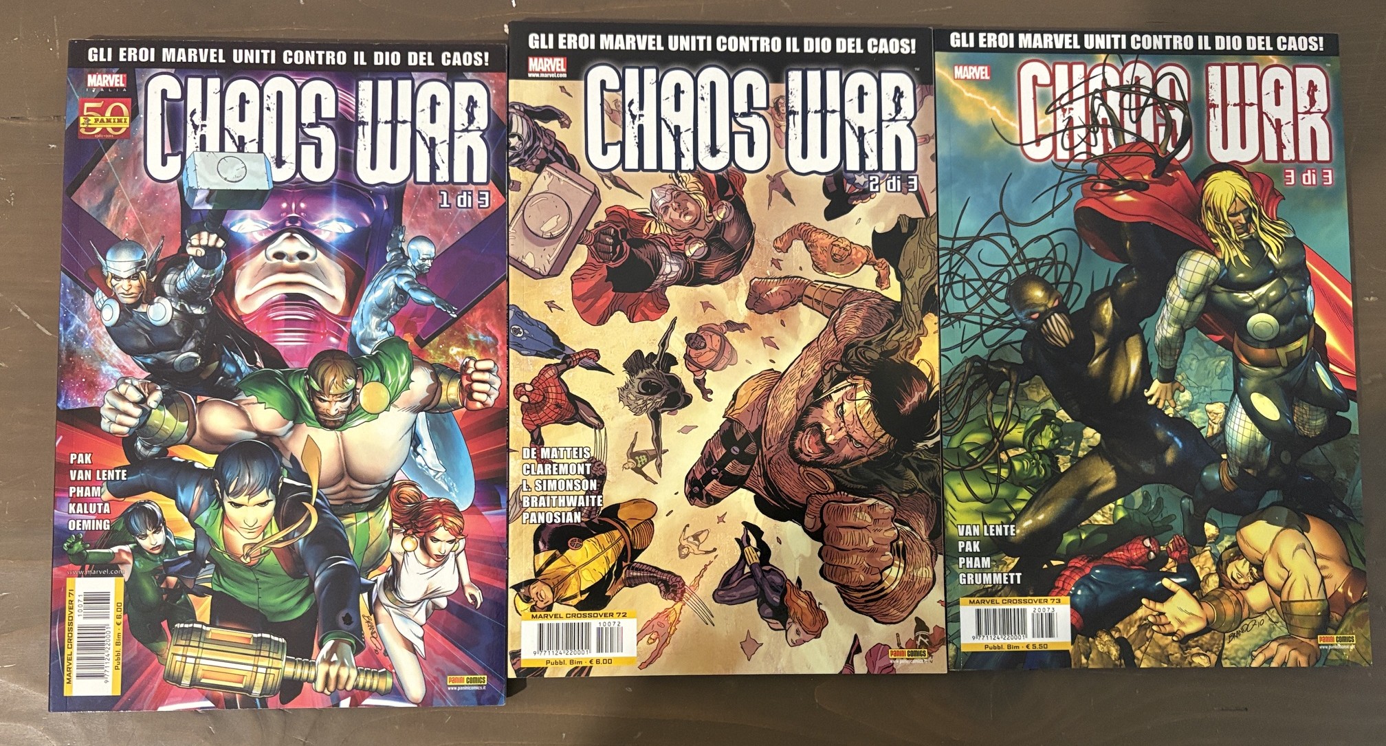 CHAOS WAR n.1/3 completa -Marvel Crossover 71/73 - PANINI