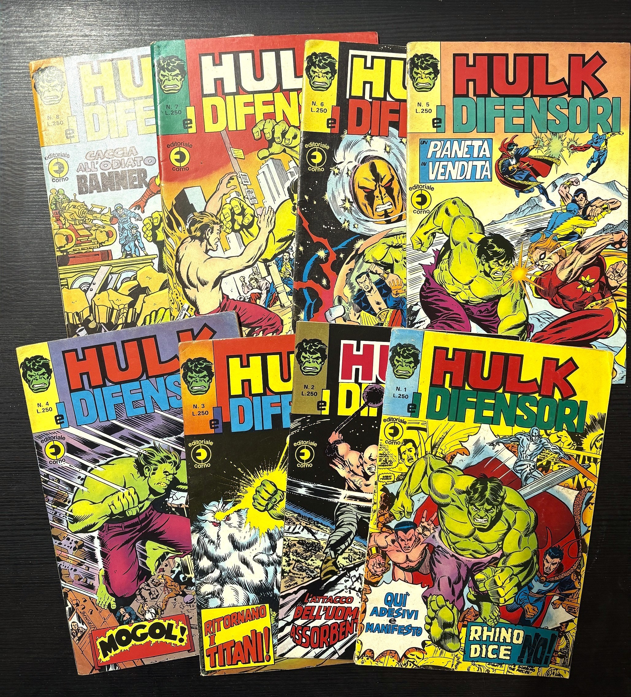 Hulk e i Difensori da n. 1 ad 8 Ed. Corno